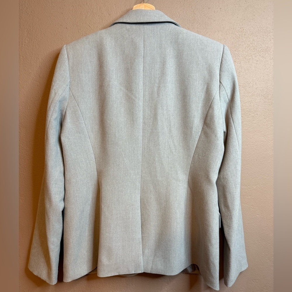Calvin Klein Women's Soft Gray One Button Notch Lapels Structured Blazer Sz 12 - Picture 8 of 16
